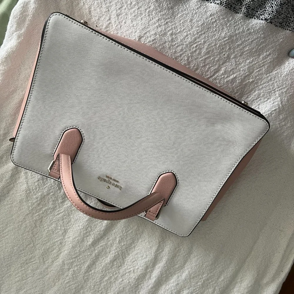 White/Blush Pink Kate Spade Medium Sized Bag - Picture 2 of 5
